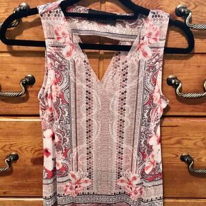 INC Floral Sleeveless Blouse